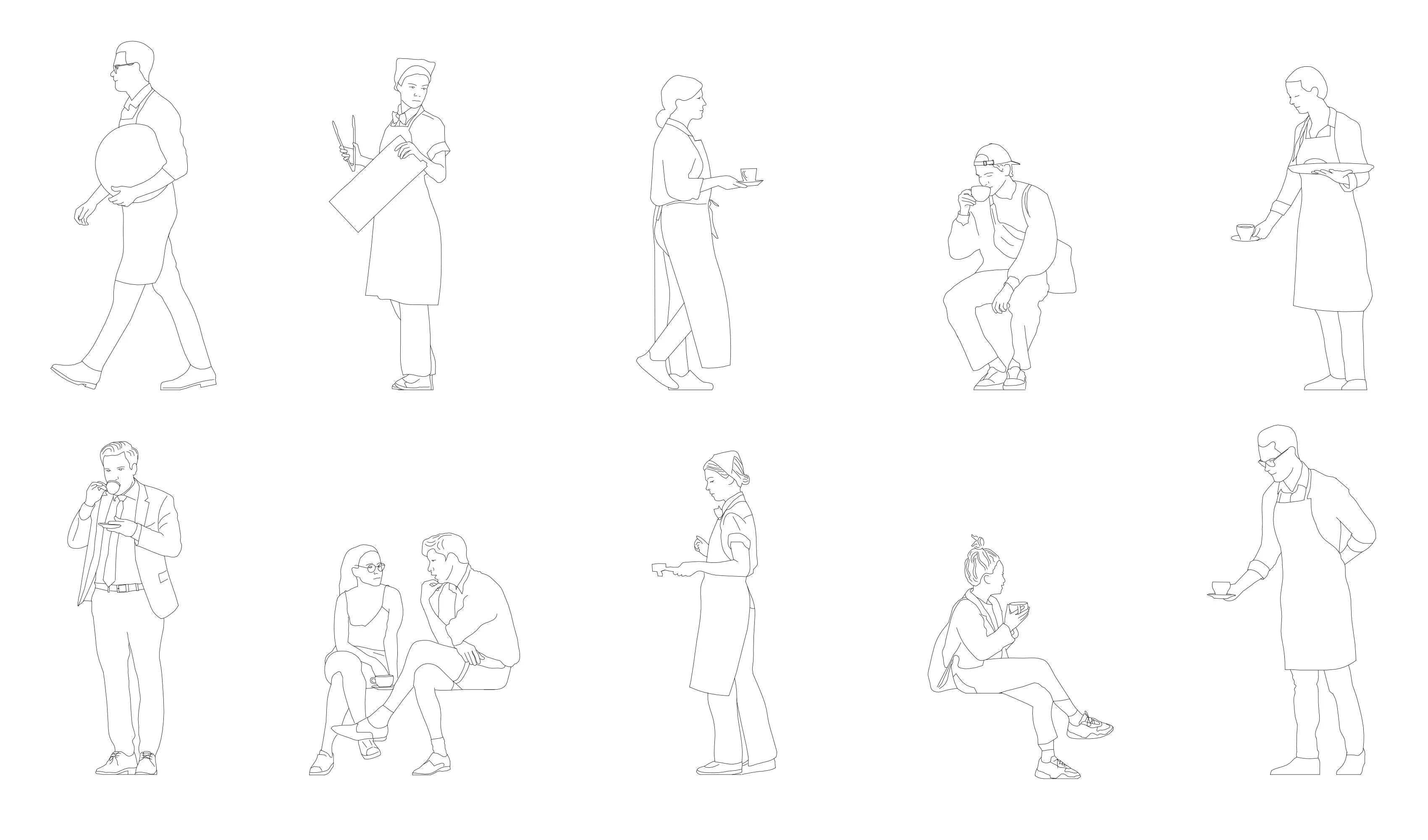 2d Cad People Scientist Examining A Jar 2d People Free Dwg & Cad
